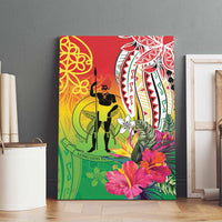 Vanuatu 45th Anniversary Canvas Wall Art Polynesian with Sand Drawing Pattern