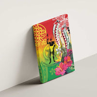 Vanuatu 45th Anniversary Canvas Wall Art Polynesian with Sand Drawing Pattern