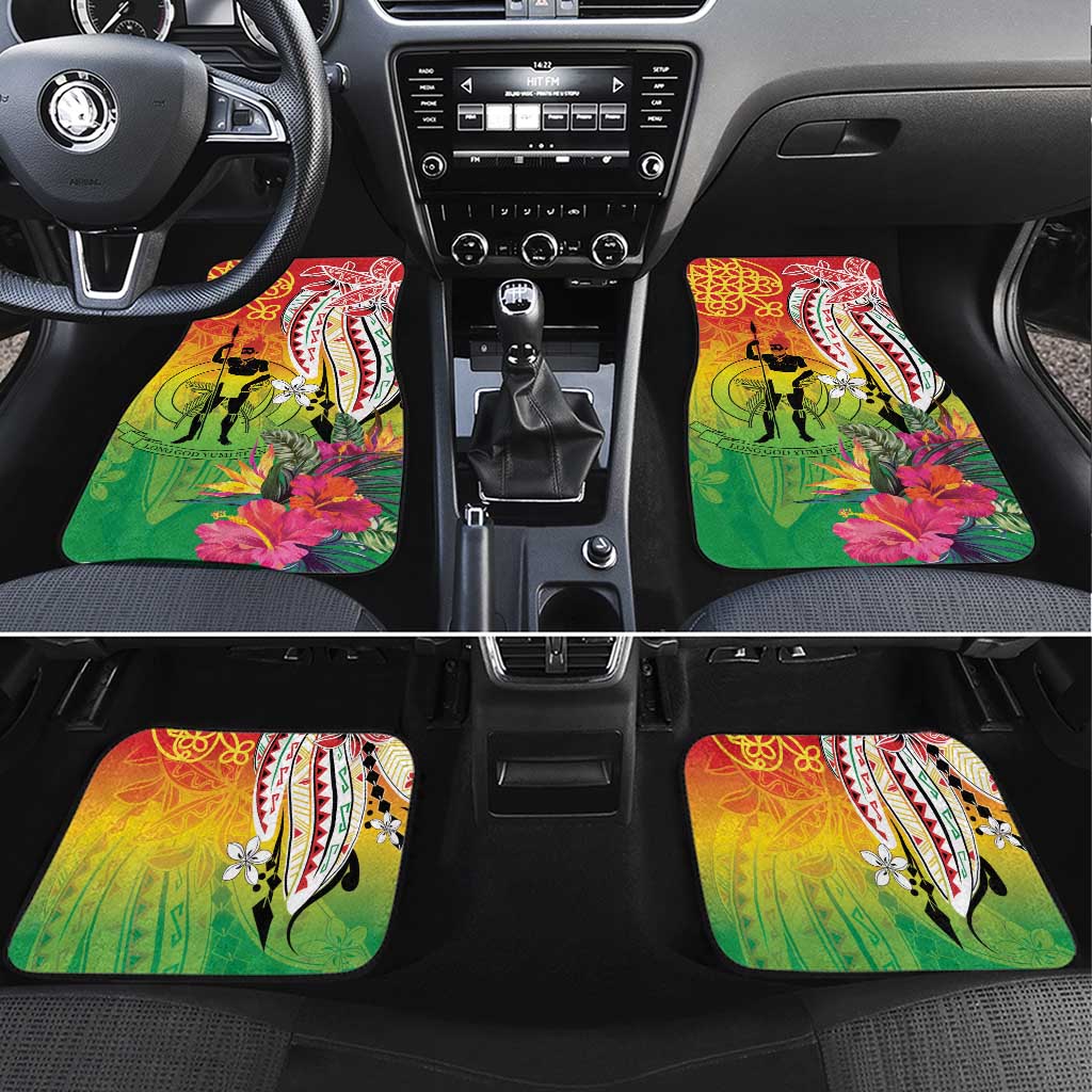 Vanuatu 45th Anniversary Car Mats Polynesian with Sand Drawing Pattern