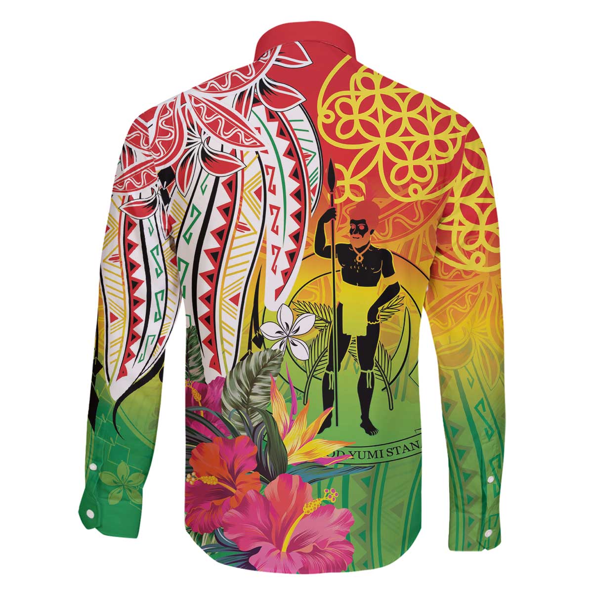 Vanuatu 45th Anniversary Family Matching Off The Shoulder Long Sleeve Dress and Hawaiian Shirt Polynesian with Sand Drawing Pattern