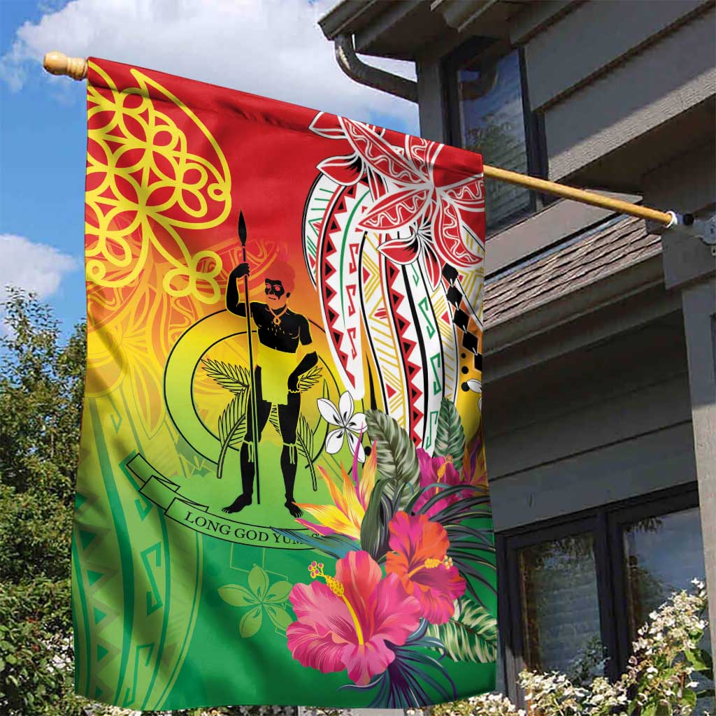 Vanuatu 45th Anniversary Garden Flag Polynesian with Sand Drawing Pattern