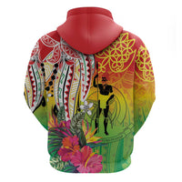 Vanuatu 45th Anniversary Hoodie Polynesian with Sand Drawing Pattern