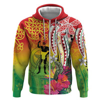 Vanuatu 45th Anniversary Hoodie Polynesian with Sand Drawing Pattern
