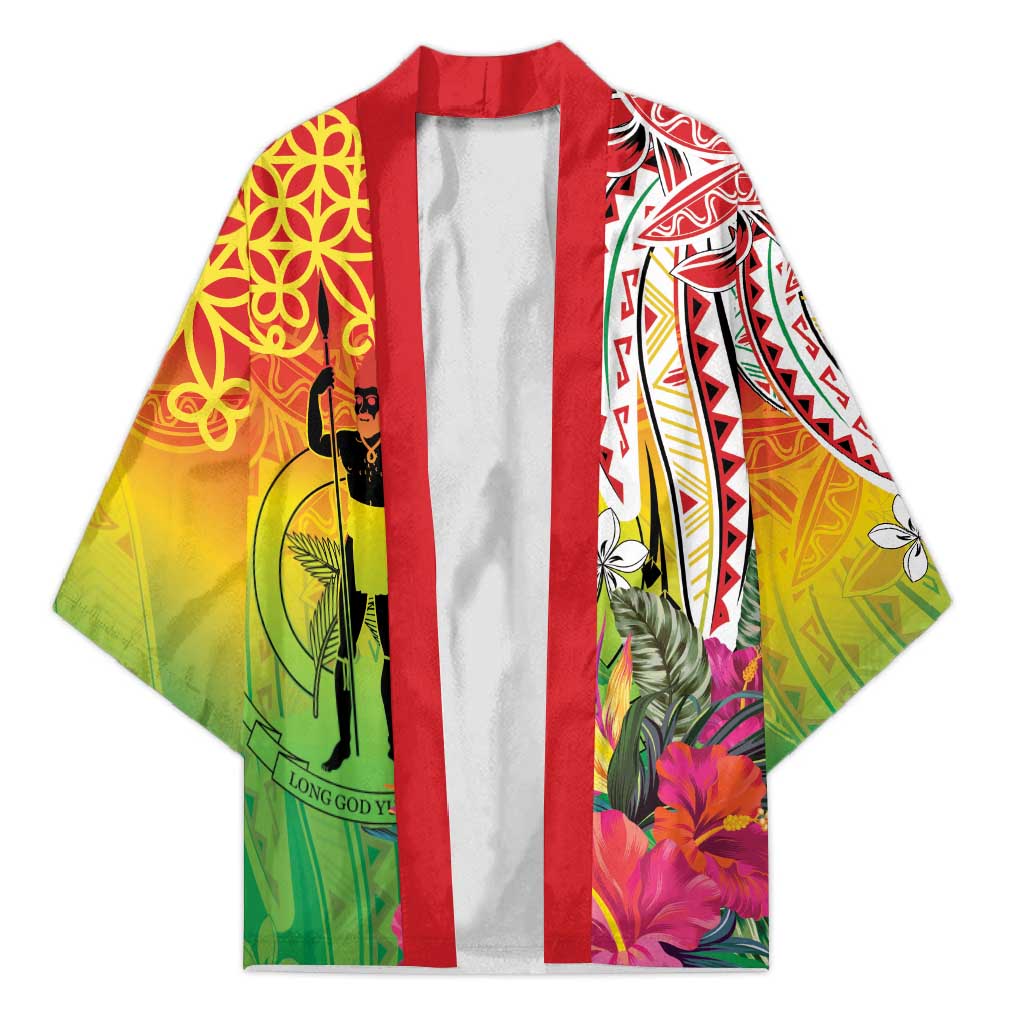 Vanuatu 45th Anniversary Kimono Polynesian with Sand Drawing Pattern - Polynesian Pride
