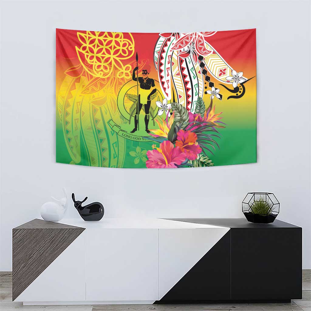Vanuatu 45th Anniversary Tapestry Polynesian with Sand Drawing Pattern