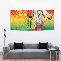 Vanuatu 45th Anniversary Tapestry Polynesian with Sand Drawing Pattern