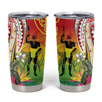Vanuatu 45th Anniversary Tumbler Cup Polynesian with Sand Drawing Pattern LT9 Red - Polynesian Pride