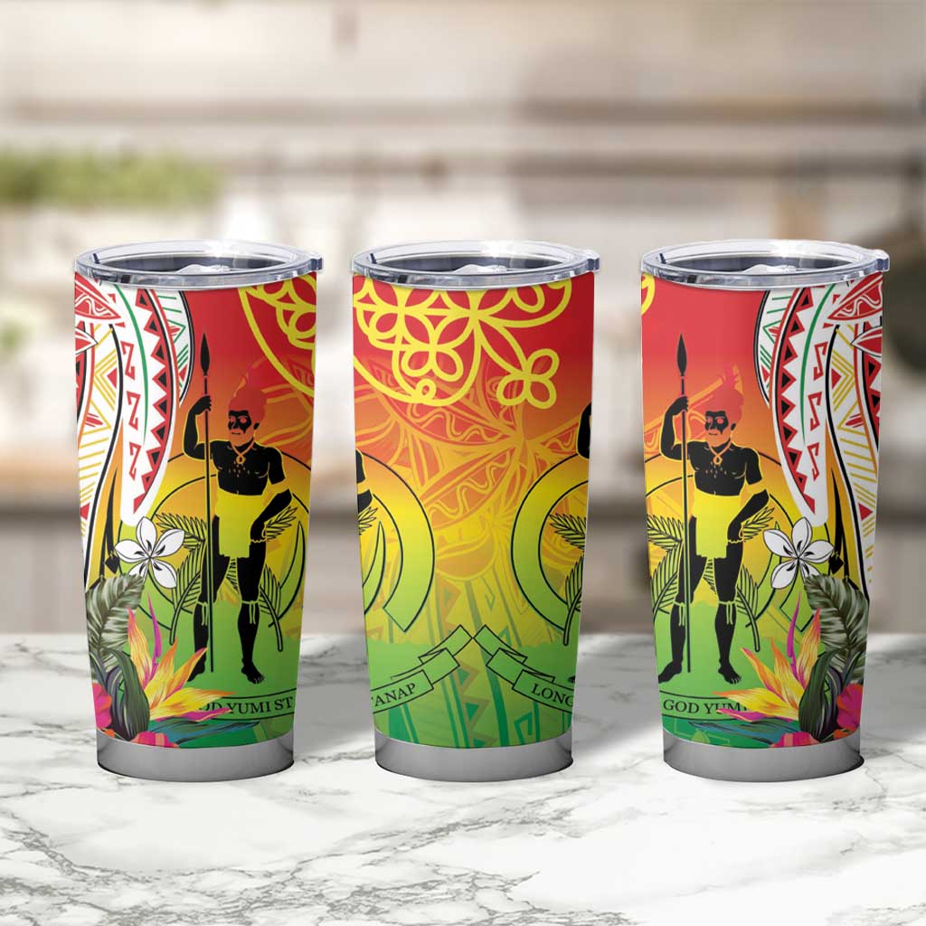 Vanuatu 45th Anniversary Tumbler Cup Polynesian with Sand Drawing Pattern LT9 - Polynesian Pride