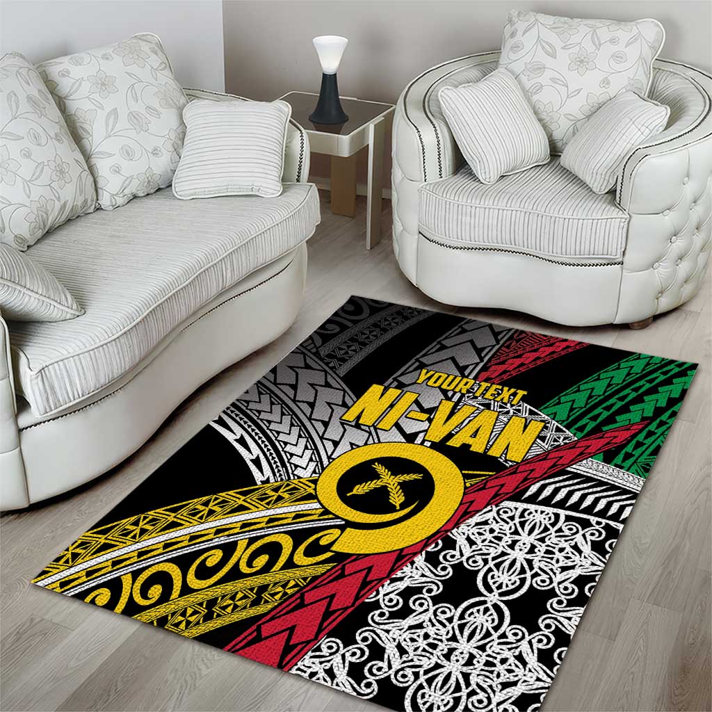 Vanuatu Proud to be Ni-van Personalised Area Rug with Mutis En Atan Patterns