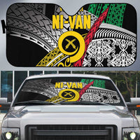 Vanuatu Proud to be Ni-van Personalised Auto Sun Shade with Mutis En Atan Patterns - Polynesian Pride