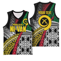 Vanuatu Proud to be Ni-van Personalised Basketball Jersey with Mutis En Atan Patterns - Polynesian Pride