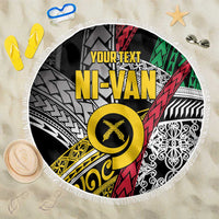 Vanuatu Proud to be Ni-van Personalised Beach Blanket with Mutis En Atan Patterns