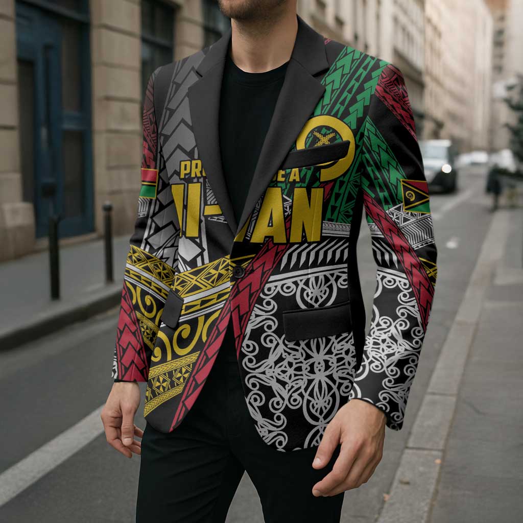 Vanuatu Proud to be Ni-van Personalised Blazer with Mutis En Atan Patterns - Polynesian Pride