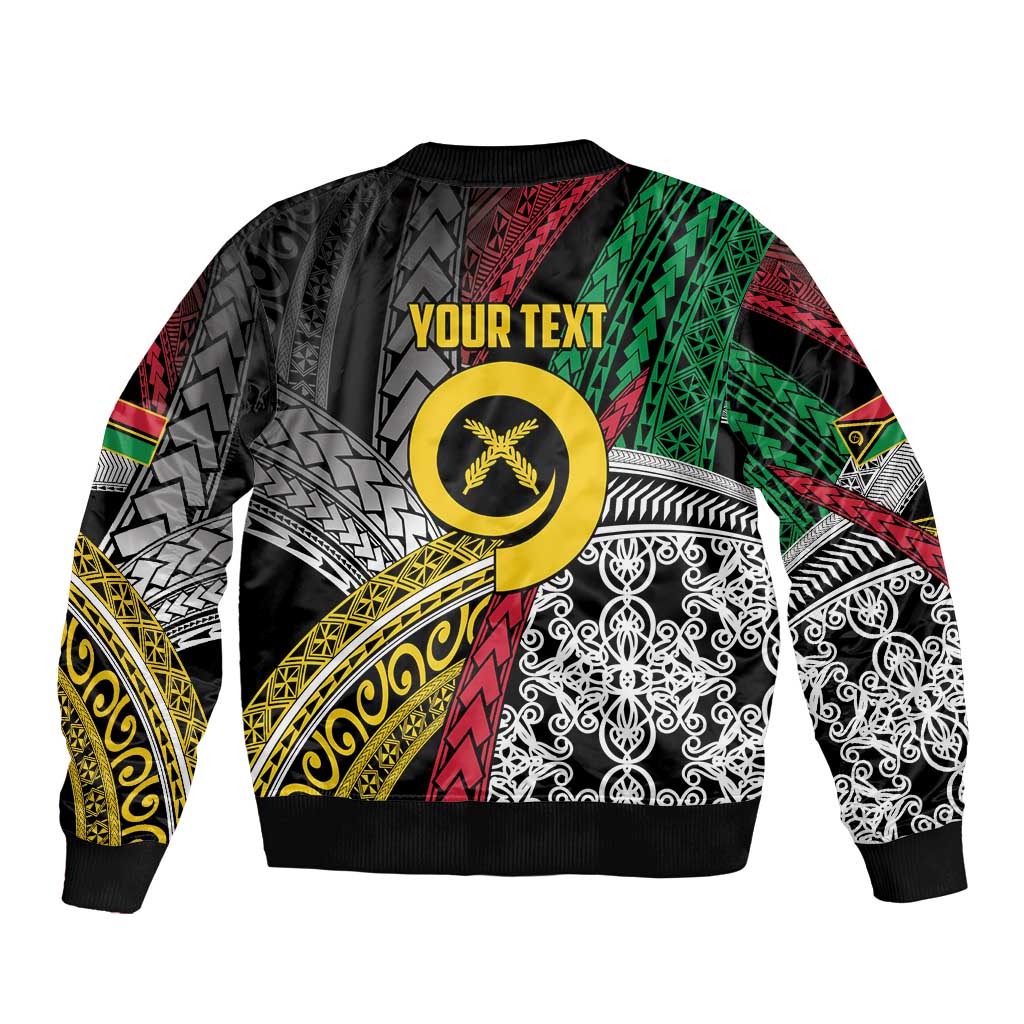 Vanuatu Proud to be Ni-van Personalised Bomber Jacket with Mutis En Atan Patterns