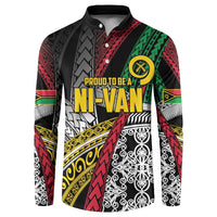 Vanuatu Proud to be Ni-van Personalised Button Sweatshirt with Mutis En Atan Patterns