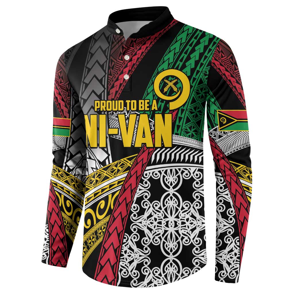 Vanuatu Proud to be Ni-van Personalised Button Sweatshirt with Mutis En Atan Patterns