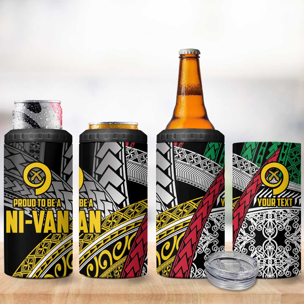 Vanuatu Proud to be Ni-van Personalised 4 in 1 Can Cooler Tumbler with Mutis En Atan Patterns