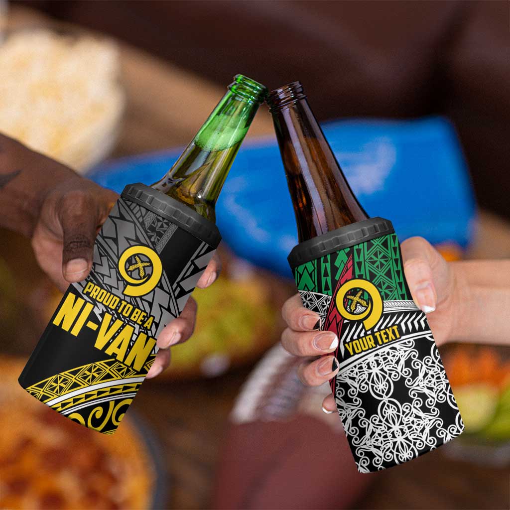 Vanuatu Proud to be Ni-van Personalised 4 in 1 Can Cooler Tumbler with Mutis En Atan Patterns