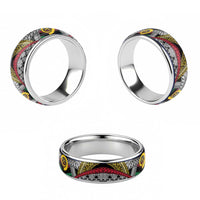 Vanuatu Proud to be Ni-van Classic Ring with Mutis En Atan Patterns - Polynesian Pride