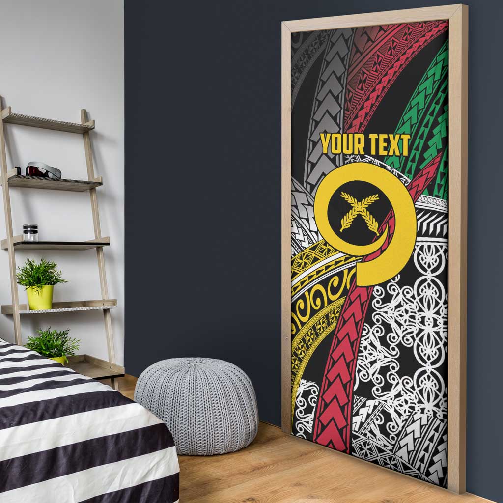 Vanuatu Proud to be Ni-van Personalised Door Cover with Mutis En Atan Patterns - Polynesian Pride