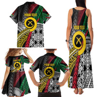 Vanuatu Proud to be Ni-van Personalised Family Matching Tank Maxi Dress and Hawaiian Shirt with Mutis En Atan Patterns