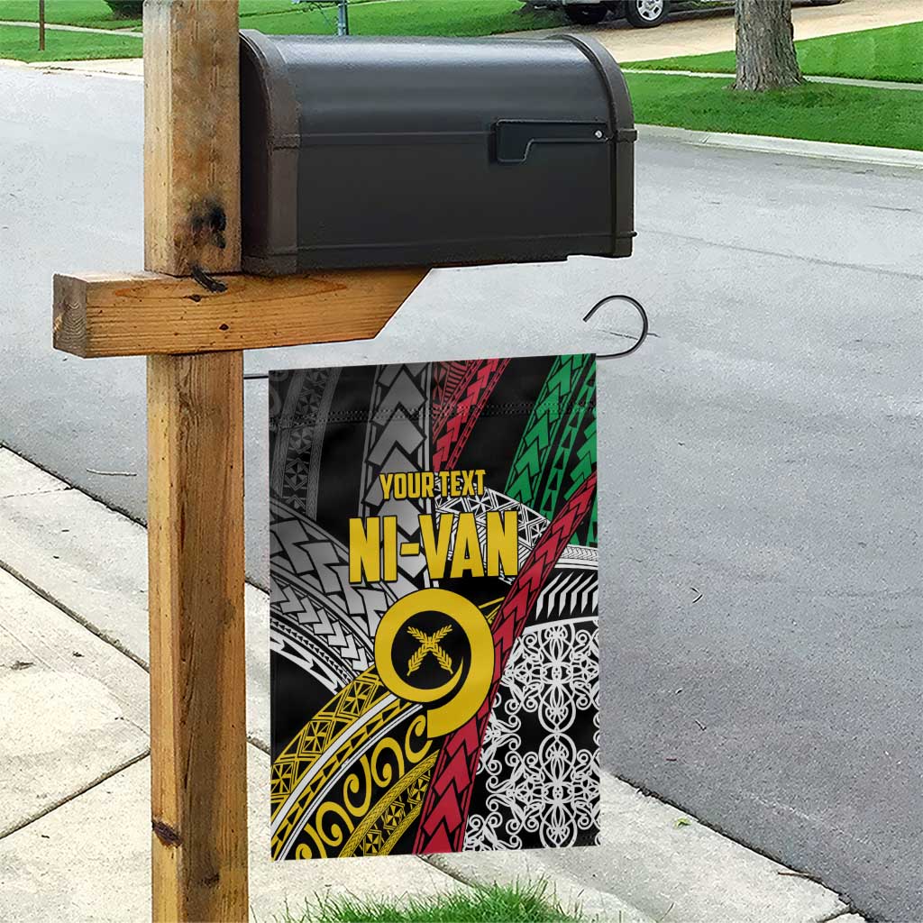 Vanuatu Proud to be Ni-van Personalised Garden Flag with Mutis En Atan Patterns