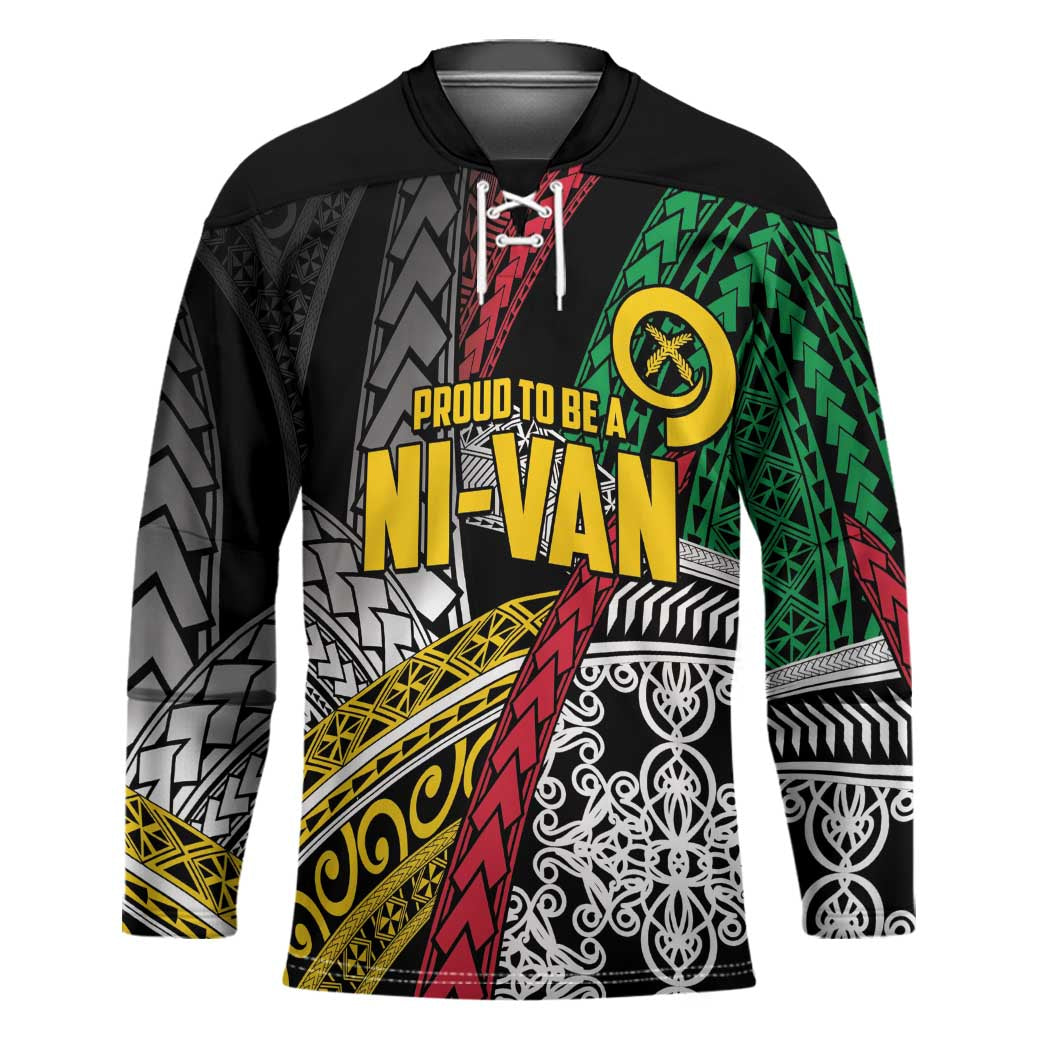Vanuatu Proud to be Ni-van Personalised Hockey Jersey with Mutis En Atan Patterns - Polynesian Pride