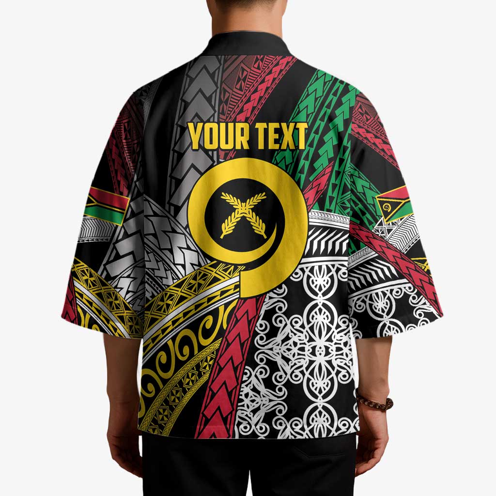 Vanuatu Proud to be Ni-van Personalised Kimono with Mutis En Atan Patterns - Polynesian Pride