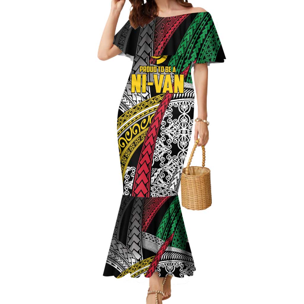 Vanuatu Proud to be Ni-van Personalised Mermaid Dress with Mutis En Atan Patterns