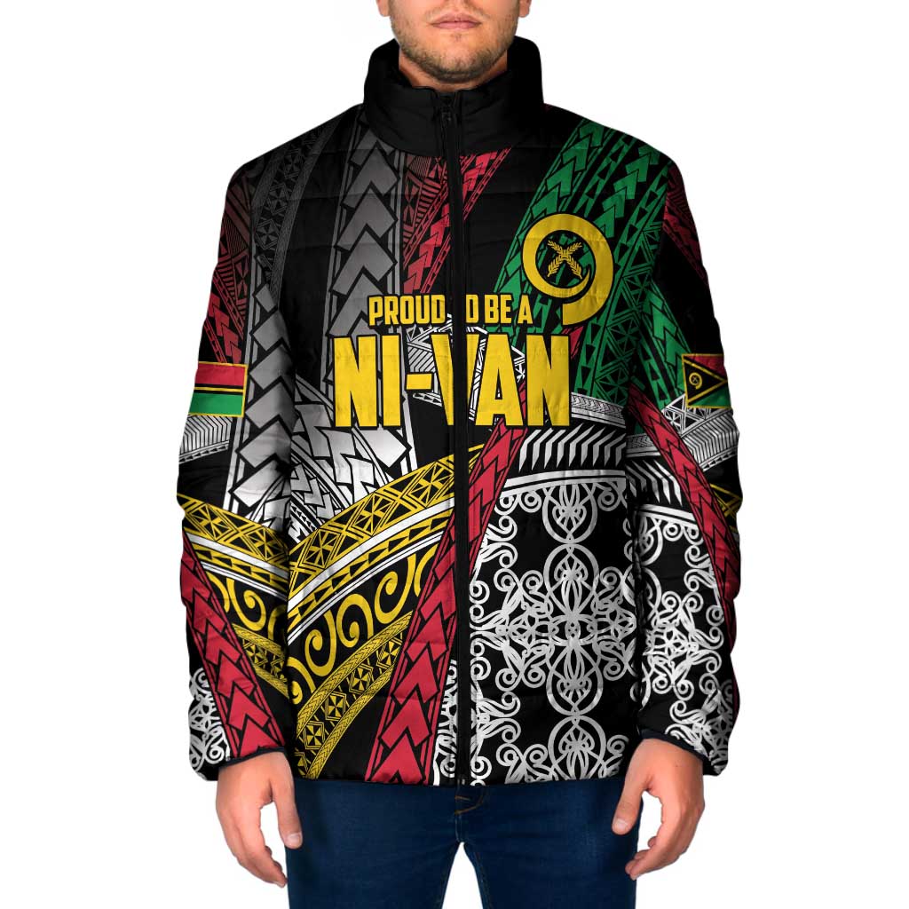 Vanuatu Proud to be Ni-van Personalised Padded Jacket with Mutis En Atan Patterns - Polynesian Pride