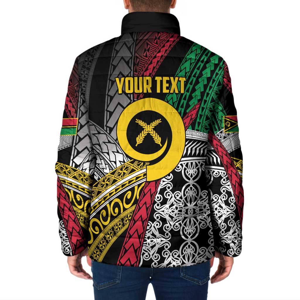 Vanuatu Proud to be Ni-van Personalised Padded Jacket with Mutis En Atan Patterns - Polynesian Pride