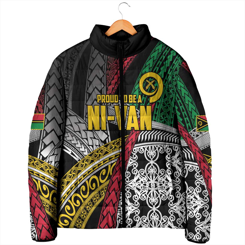 Vanuatu Proud to be Ni-van Personalised Padded Jacket with Mutis En Atan Patterns - Polynesian Pride
