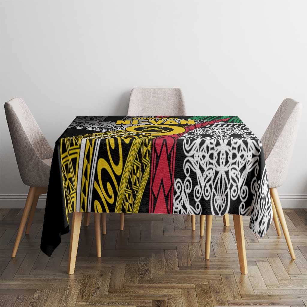 Vanuatu Proud to be Ni-van Personalised Tablecloth with Mutis En Atan Patterns