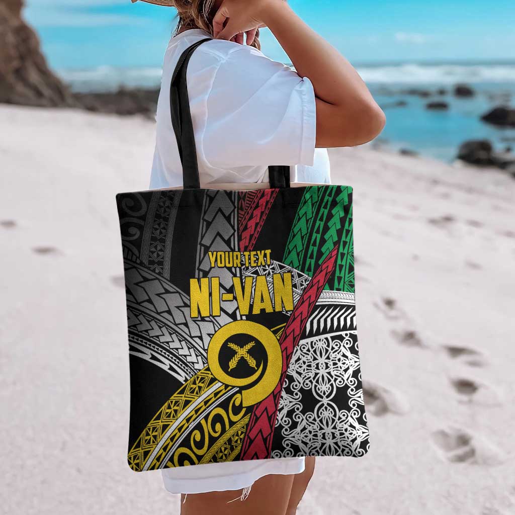 Vanuatu Proud to be Ni-van Personalised Tote Bag with Mutis En Atan Patterns LT9 - Polynesian Pride