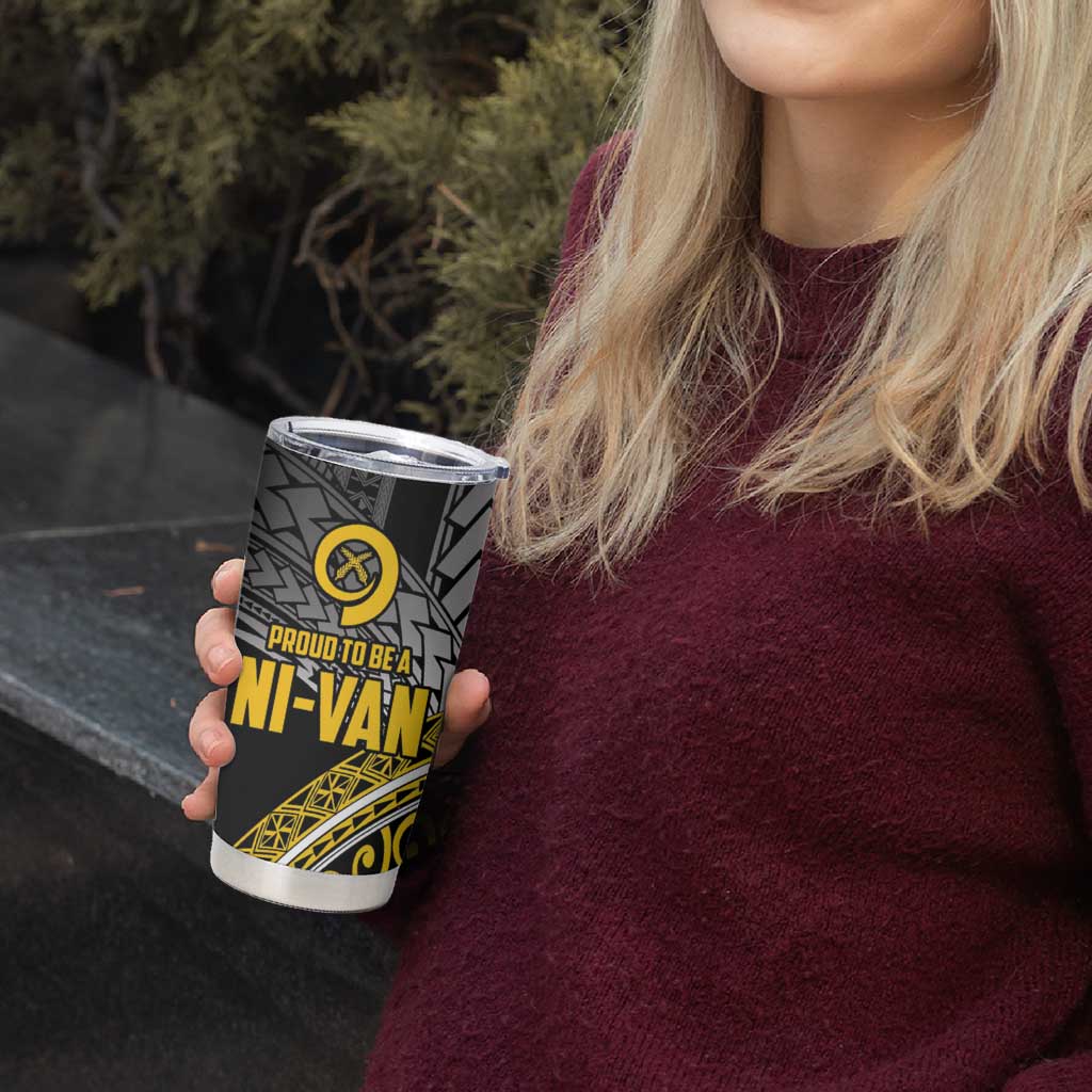 Vanuatu Proud to be Ni-van Personalised Tumbler Cup with Mutis En Atan Patterns LT9 - Polynesian Pride