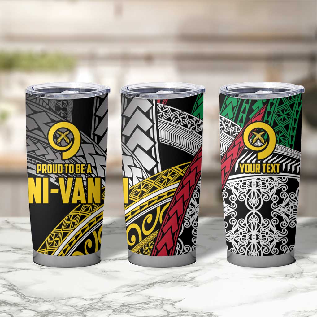 Vanuatu Proud to be Ni-van Personalised Tumbler Cup with Mutis En Atan Patterns LT9 - Polynesian Pride