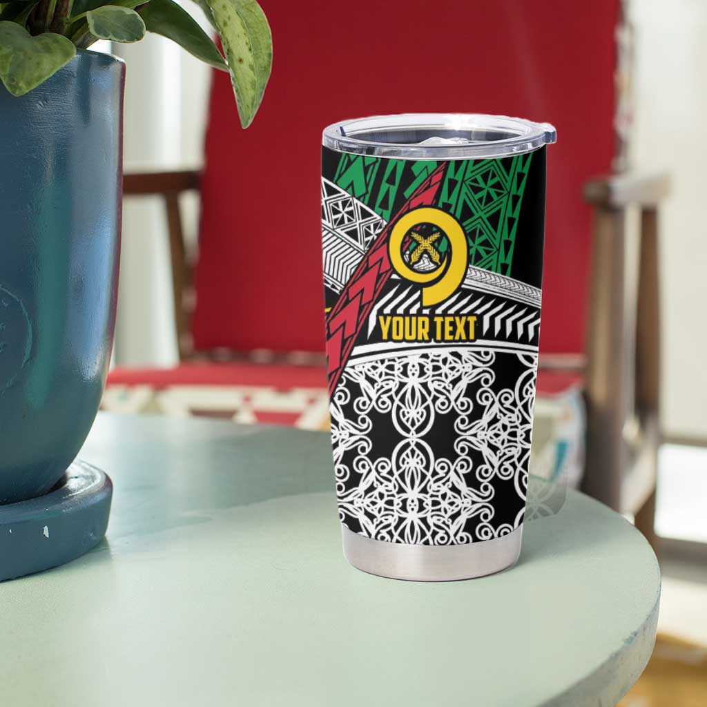Vanuatu Proud to be Ni-van Personalised Tumbler Cup with Mutis En Atan Patterns LT9 - Polynesian Pride