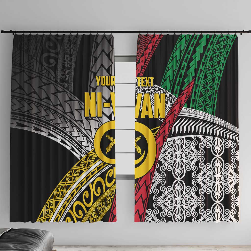 Vanuatu Proud to be Ni-van Personalised Window Curtain with Mutis En Atan Patterns