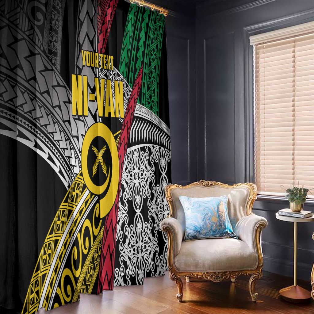 Vanuatu Proud to be Ni-van Personalised Window Curtain with Mutis En Atan Patterns