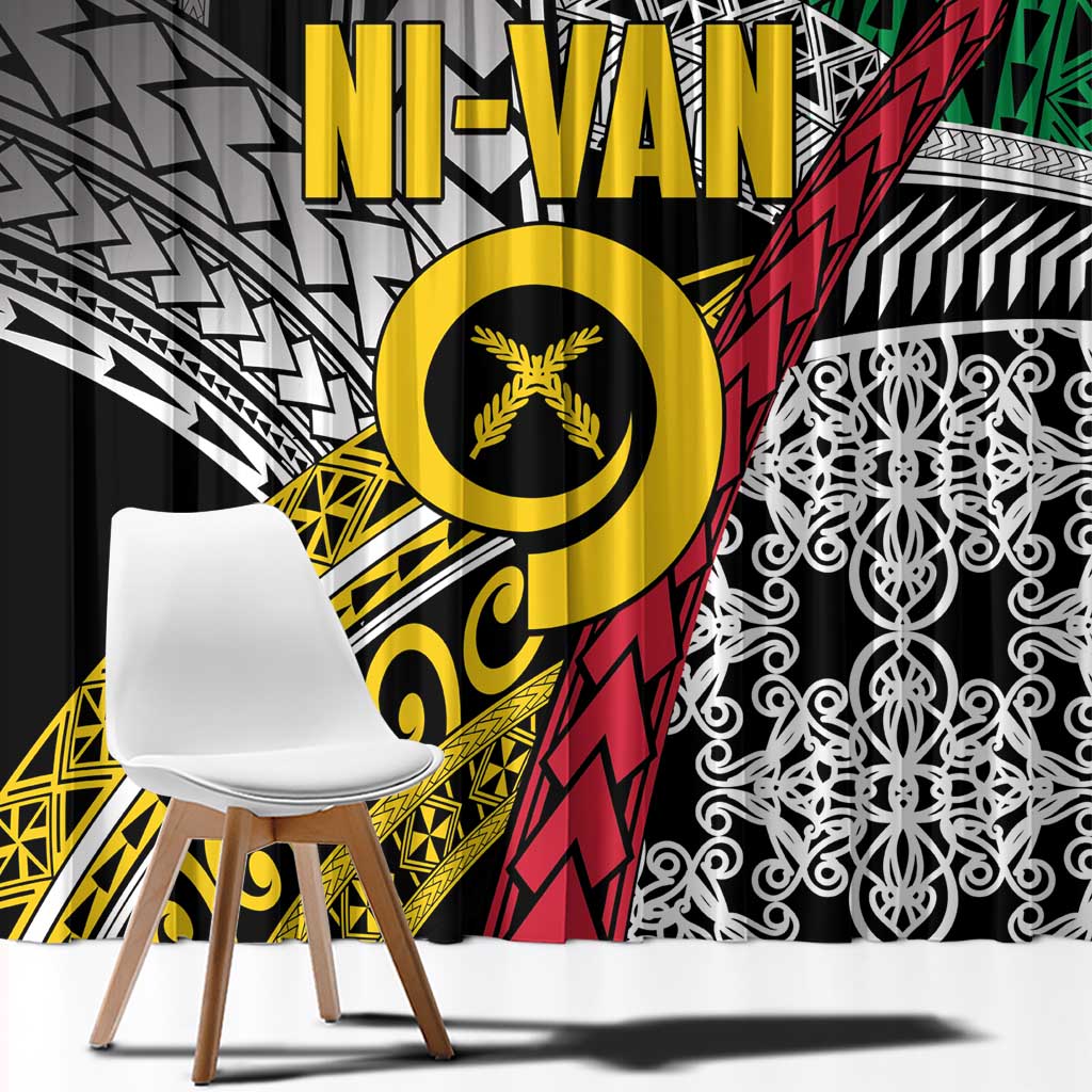 Vanuatu Proud to be Ni-van Personalised Window Curtain with Mutis En Atan Patterns