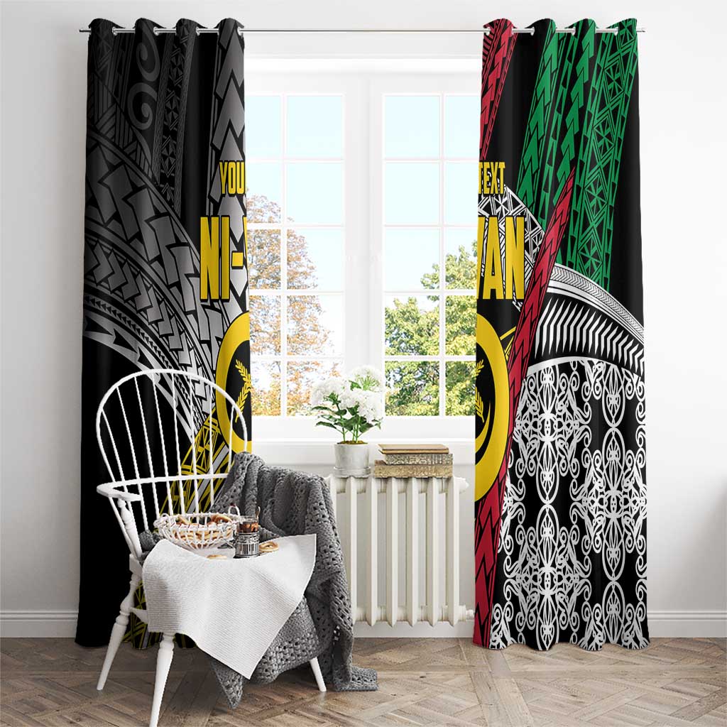 Vanuatu Proud to be Ni-van Personalised Window Curtain with Mutis En Atan Patterns