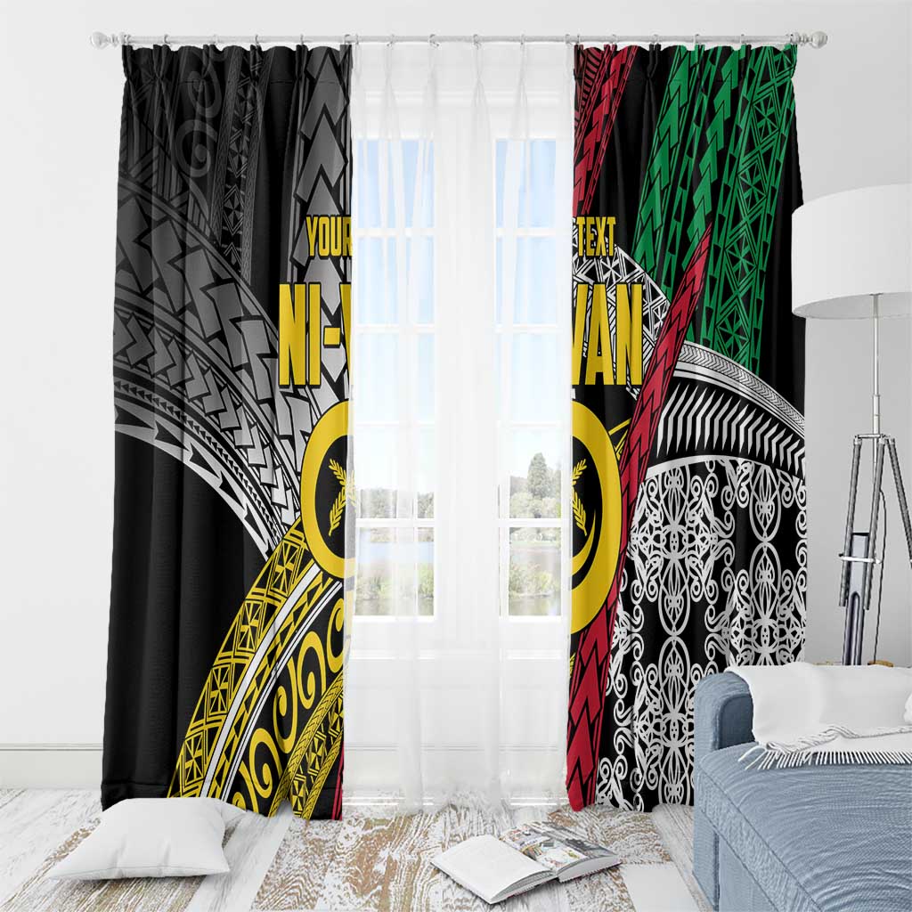 Vanuatu Proud to be Ni-van Personalised Window Curtain with Mutis En Atan Patterns