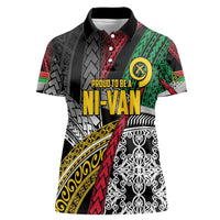 Vanuatu Proud to be Ni-van Personalised Women Polo Shirt with Mutis En Atan Patterns