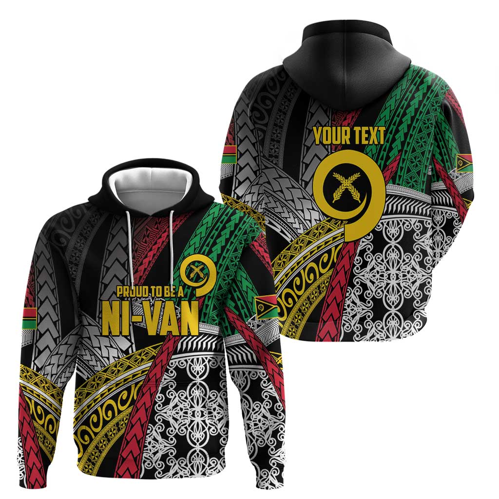 Vanuatu Proud to be Ni-van Personalised Zip Hoodie with Mutis En Atan Patterns