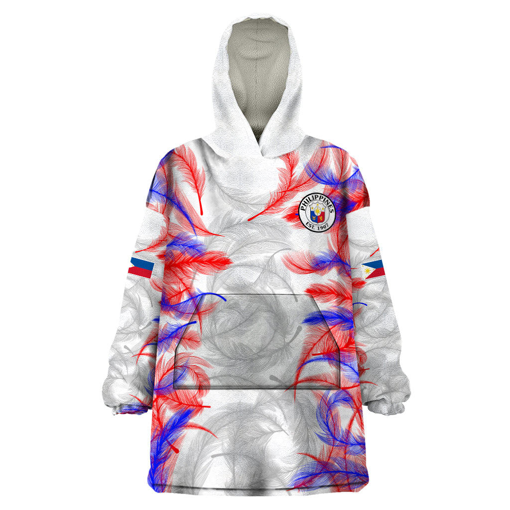 2023 Philippines Anzkals Football Wearable Blanket Hoodie Pilipinas Be Unique LT9 One Size White - Polynesian Pride