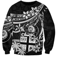 Fiji Islands Sweatshirt Coat of Arms Fijian Flower Polynesian Pattern - Black LT9 Unisex Black - Polynesian Pride