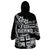 Fiji Islands Wearable Blanket Hoodie Coat of Arms Fijian Flower Polynesian Pattern - Black LT9 - Polynesian Pride