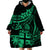 Fiji Islands Wearable Blanket Hoodie Coat of Arms Fijian Flower Polynesian Pattern - Green LT9 - Polynesian Pride