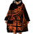 Fiji Islands Wearable Blanket Hoodie Coat of Arms Fijian Flower Polynesian Pattern - Orange LT9 - Polynesian Pride