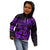 Fiji Islands Kid Hoodie Coat of Arms Fijian Flower Polynesian Pattern - Purple LT9 - Polynesian Pride